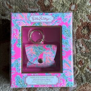 Lilly Pulitzer Pink and Green Wireless Earbuds Case